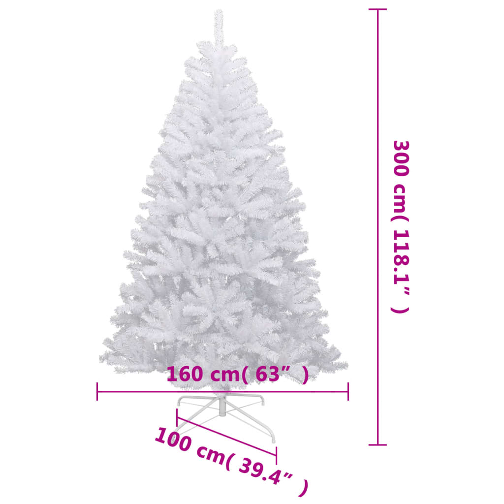 vidaXL Árbol de Navidad artificial con bisagras y nieve flocada 300 cm