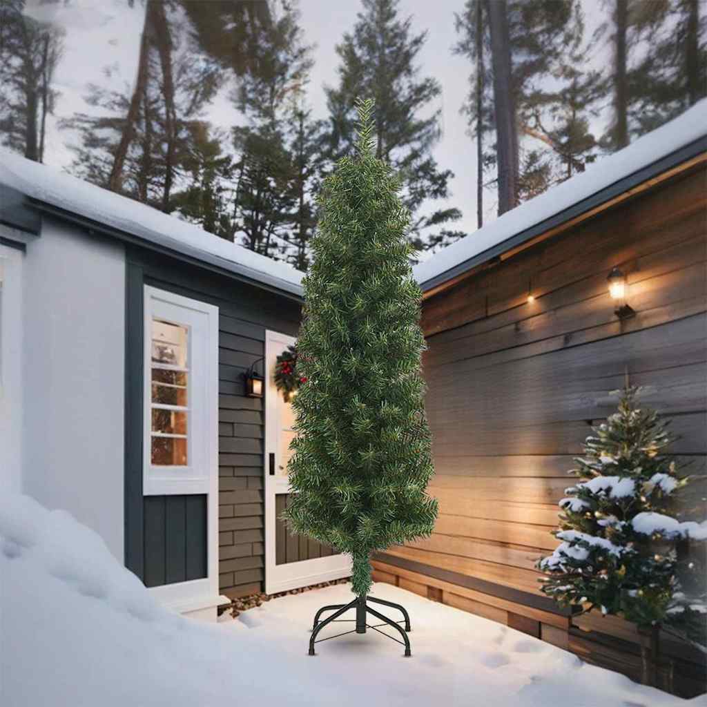 vidaXL Árbol de Navidad estrecho con soporte PVC 270 cm