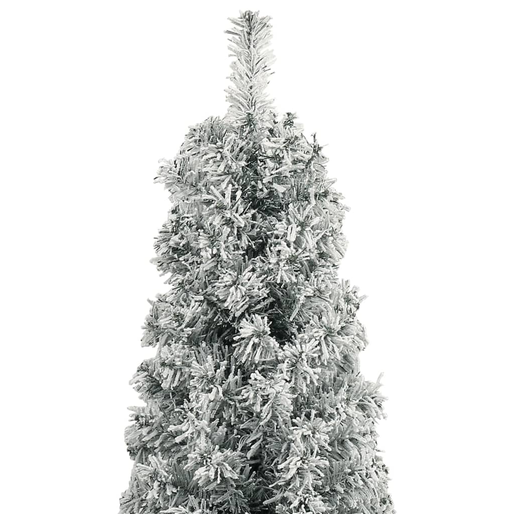 vidaXL Árbol Navidad estrecho con soporte y nieve artificial PVC 270cm