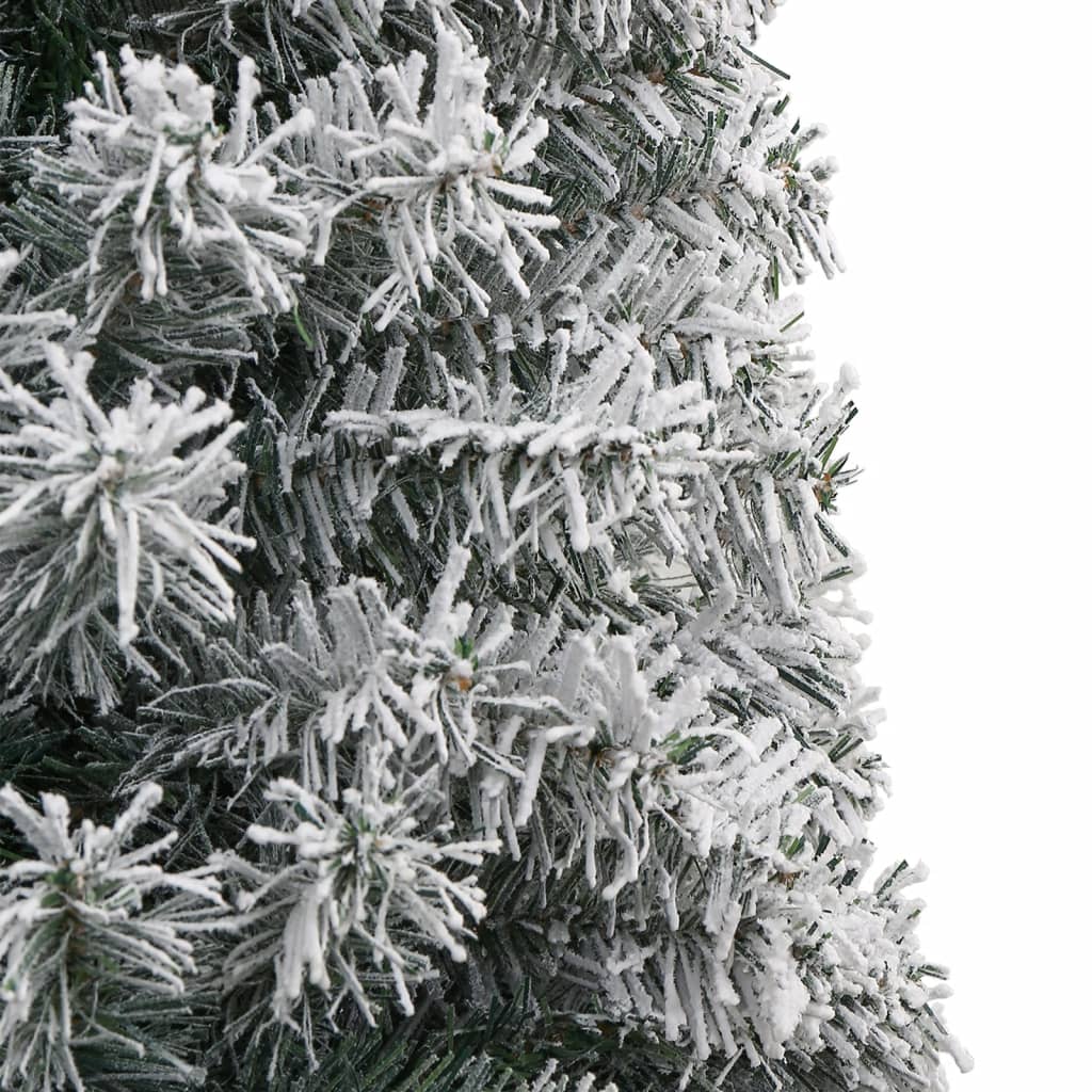 vidaXL Árbol Navidad estrecho con soporte y nieve artificial PVC 270cm