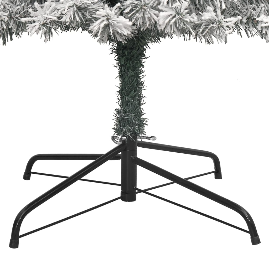 vidaXL Árbol Navidad estrecho con soporte y nieve artificial PVC 270cm