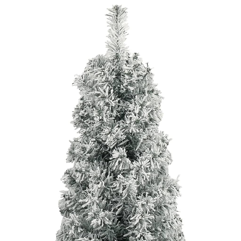 vidaXL Árbol Navidad estrecho con soporte y nieve artificial PVC 300cm