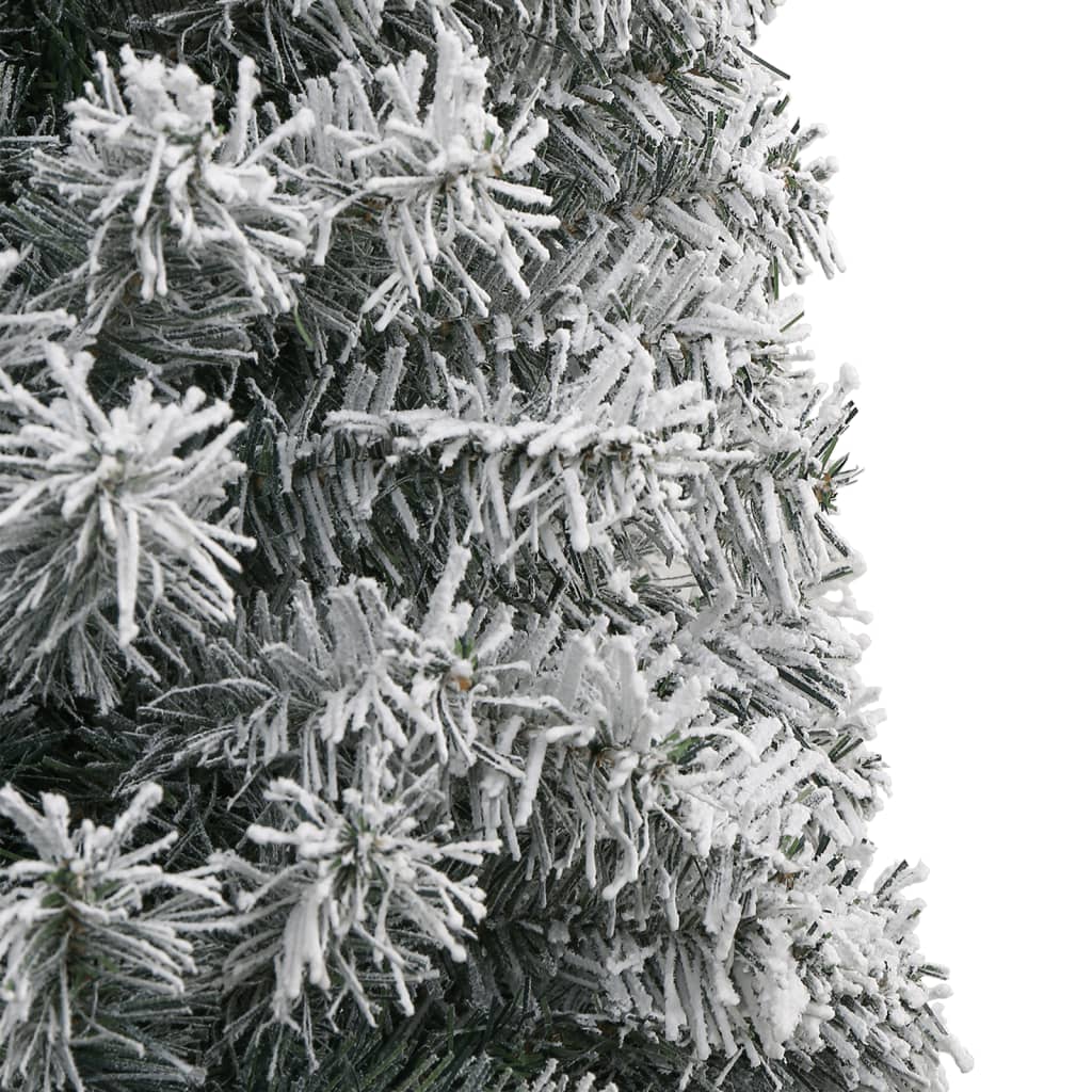 vidaXL Árbol Navidad estrecho con soporte y nieve artificial PVC 300cm