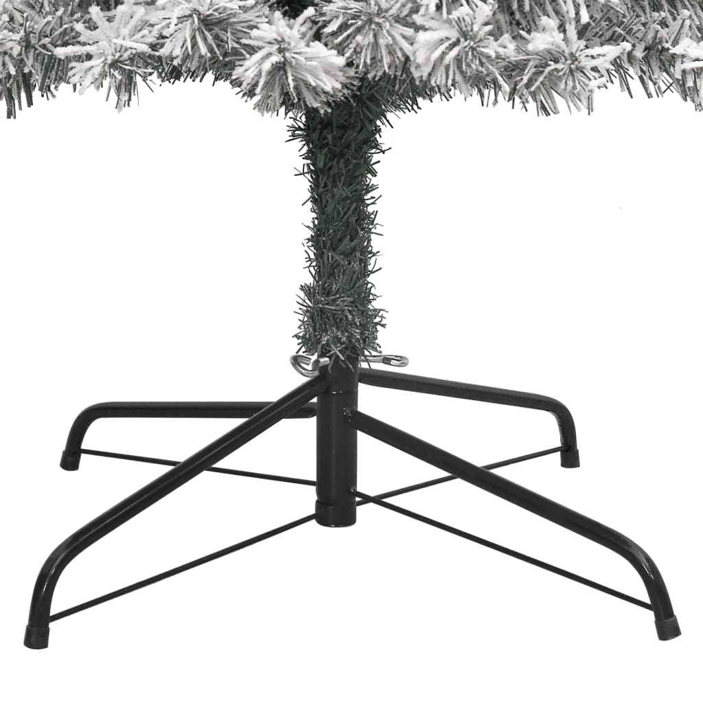 vidaXL Árbol Navidad estrecho con soporte y nieve artificial PVC 300cm