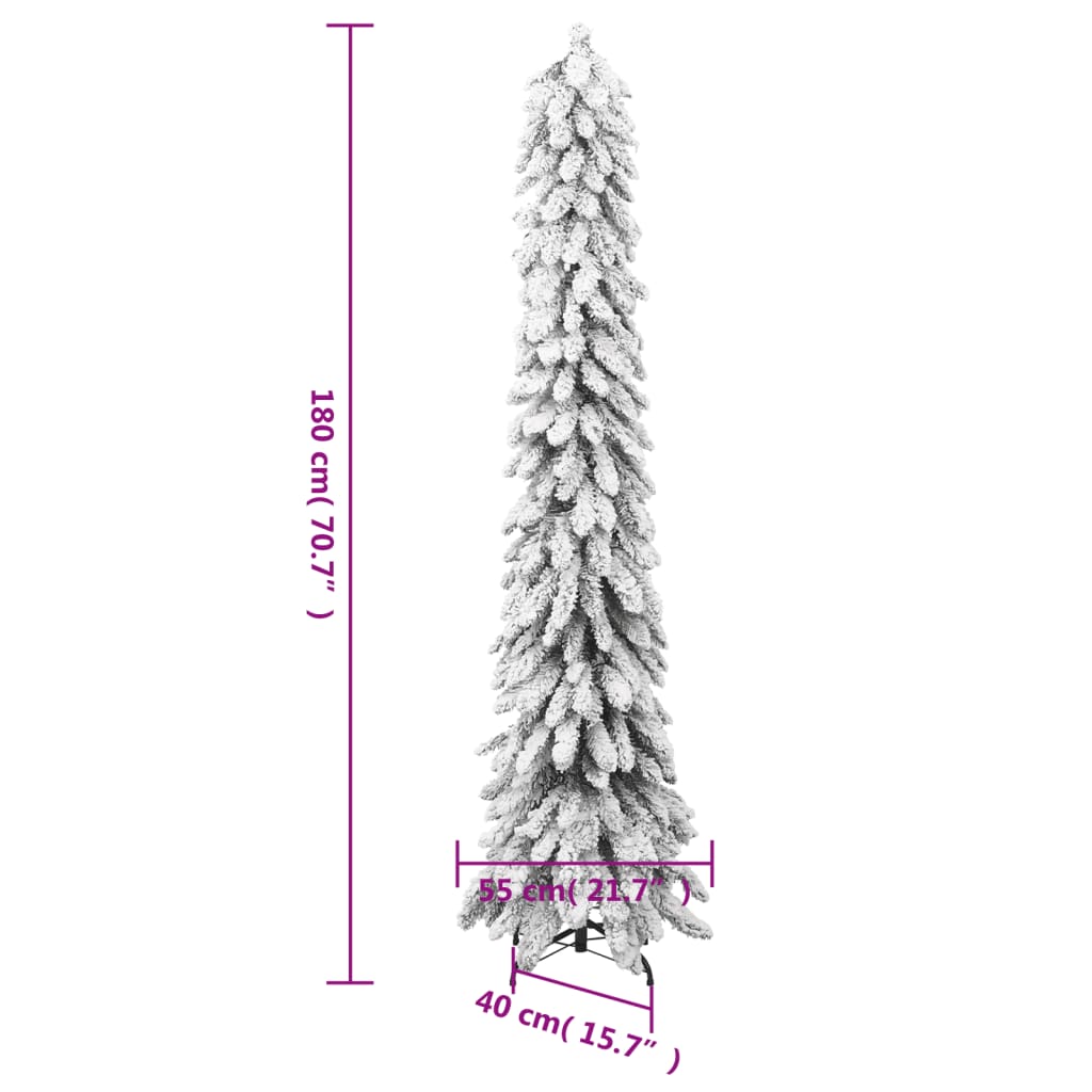 vidaXL Árbol de Navidad artificial iluminado 100 LEDs y nieve 180 cm