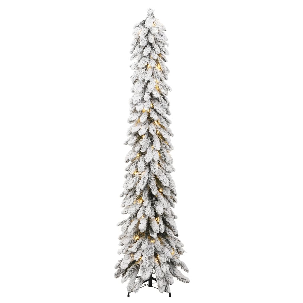 vidaXL Árbol de Navidad artificial iluminado 100 LEDs y nieve 180 cm