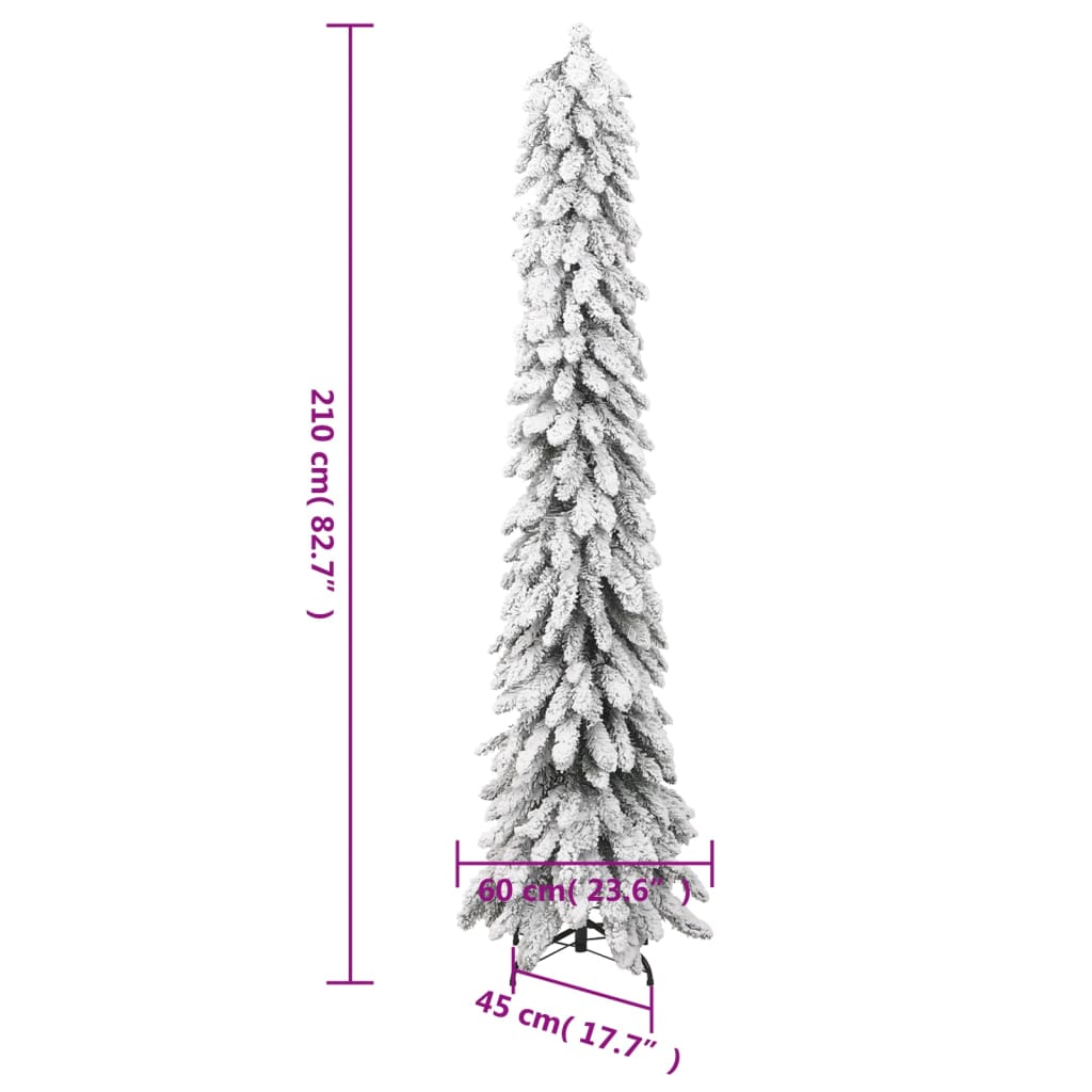 vidaXL Árbol de Navidad artificial iluminado 130 LEDs y nieve 210 cm