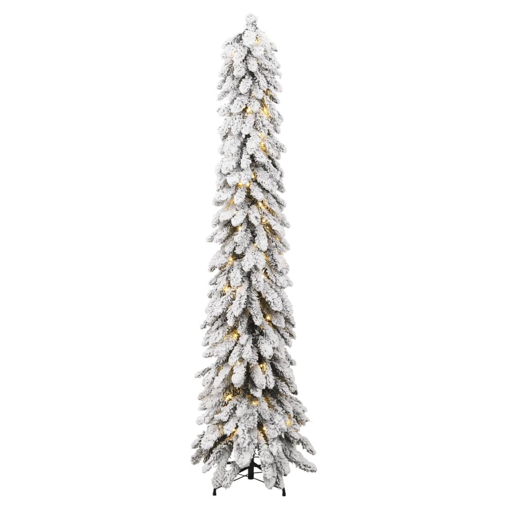 vidaXL Árbol de Navidad artificial iluminado 130 LEDs y nieve 210 cm