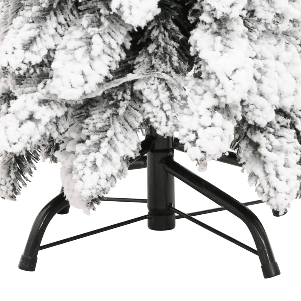 vidaXL Árbol de Navidad artificial iluminado 130 LEDs y nieve 210 cm