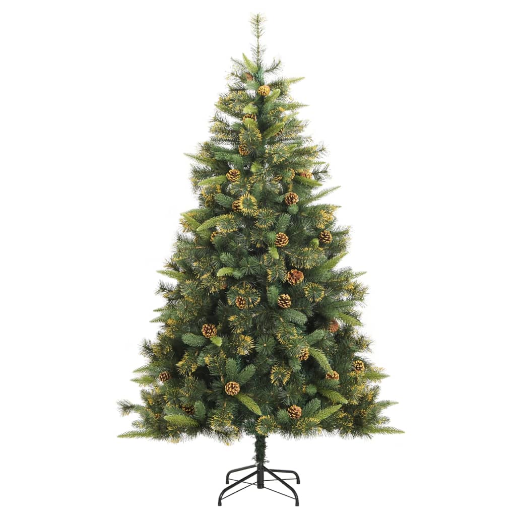 vidaXL Árbol de Navidad artificial con piñas 180 cm