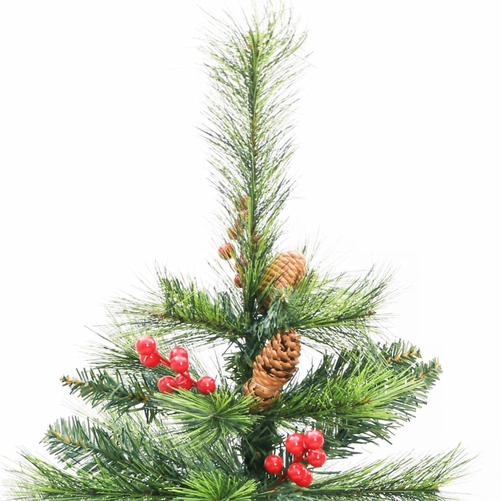 vidaXL Árbol de Navidad artificial con piñas y bayas 120 cm