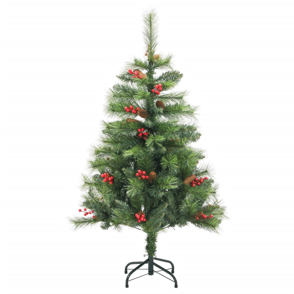 vidaXL Árbol de Navidad artificial con piñas y bayas 150 cm