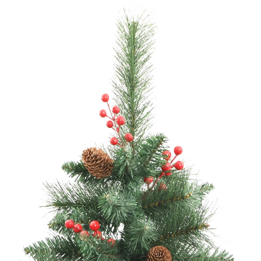 vidaXL Árbol de Navidad artificial con piñas y bayas 180 cm