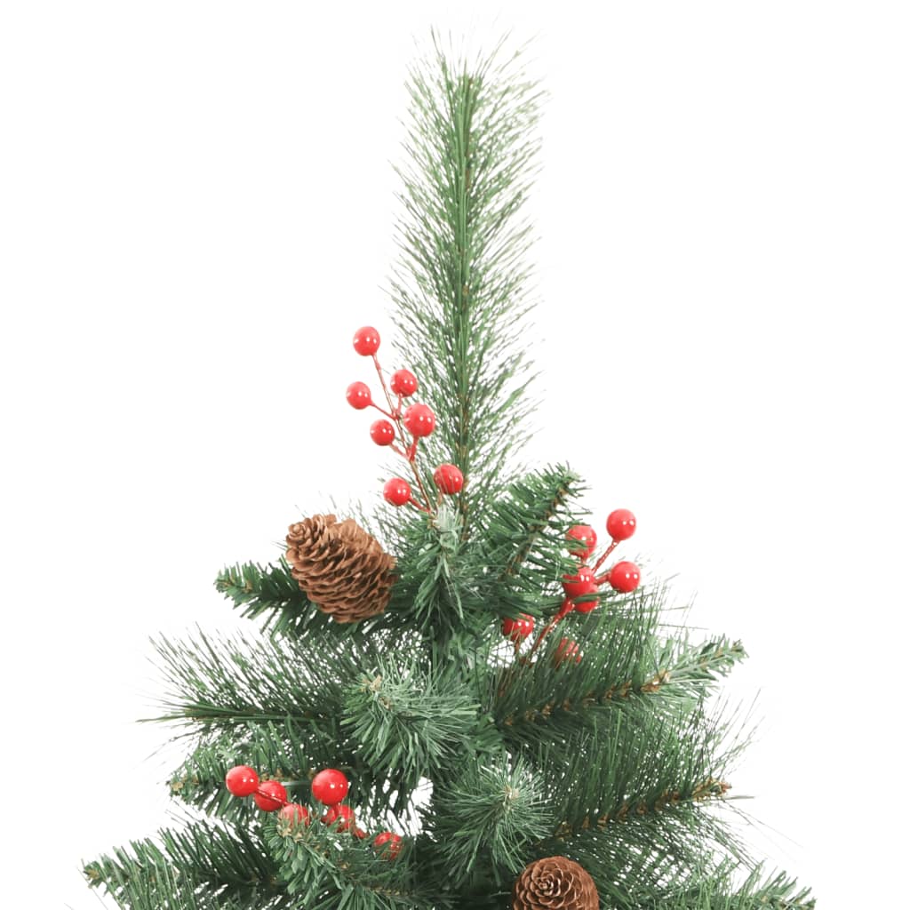 vidaXL Árbol de Navidad artificial con piñas y bayas 210 cm