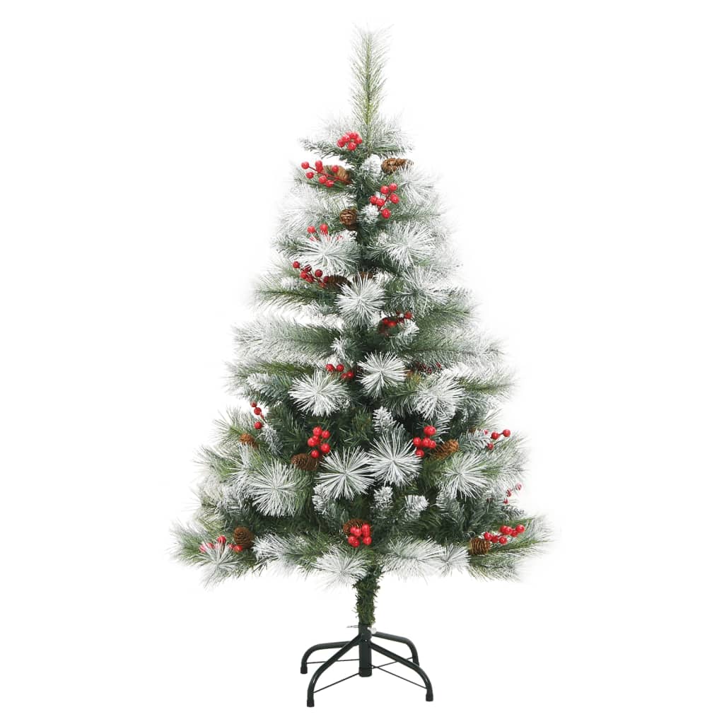 vidaXL Árbol de Navidad artificial con piñas y bayas 120 cm