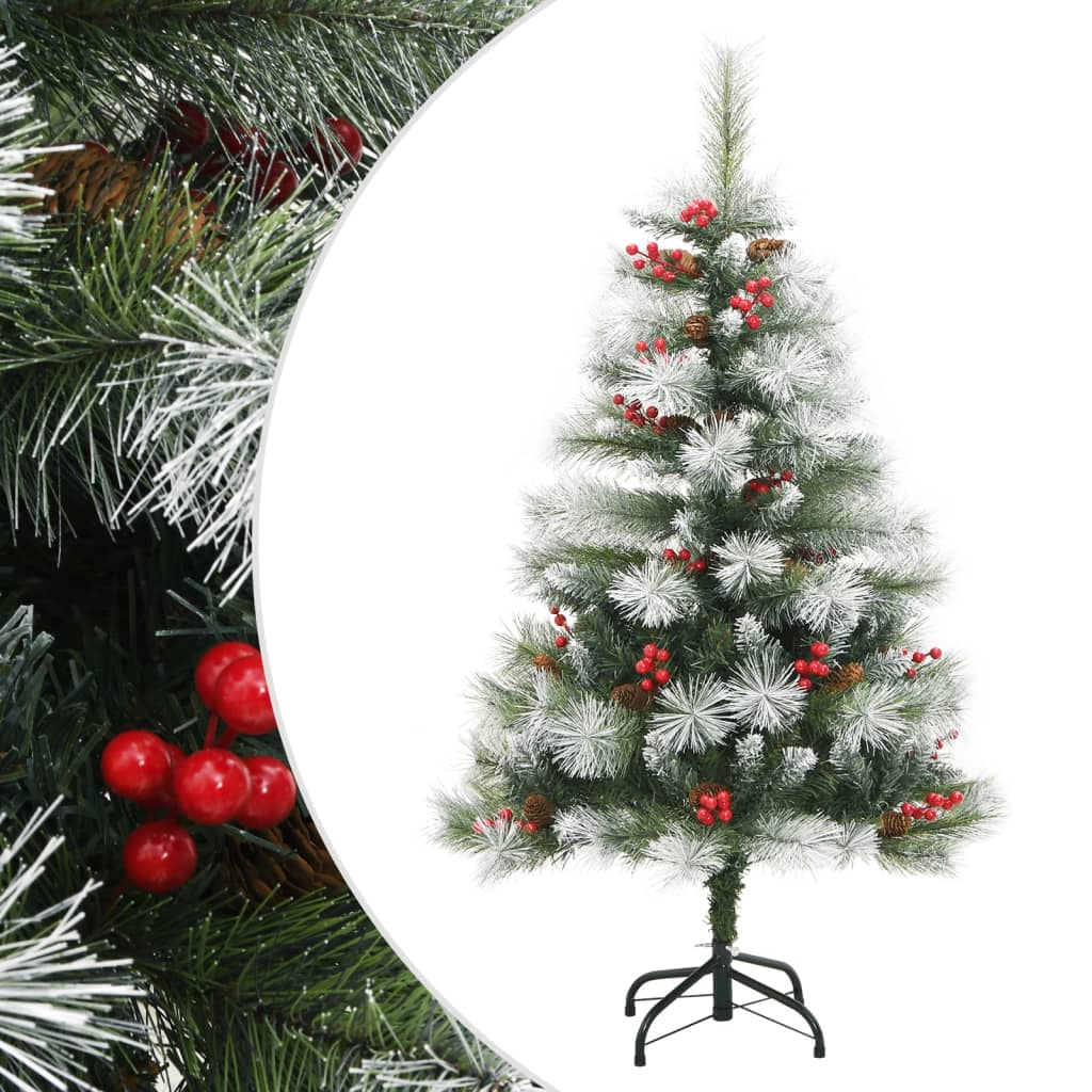 vidaXL Árbol de Navidad artificial con piñas y bayas 150 cm