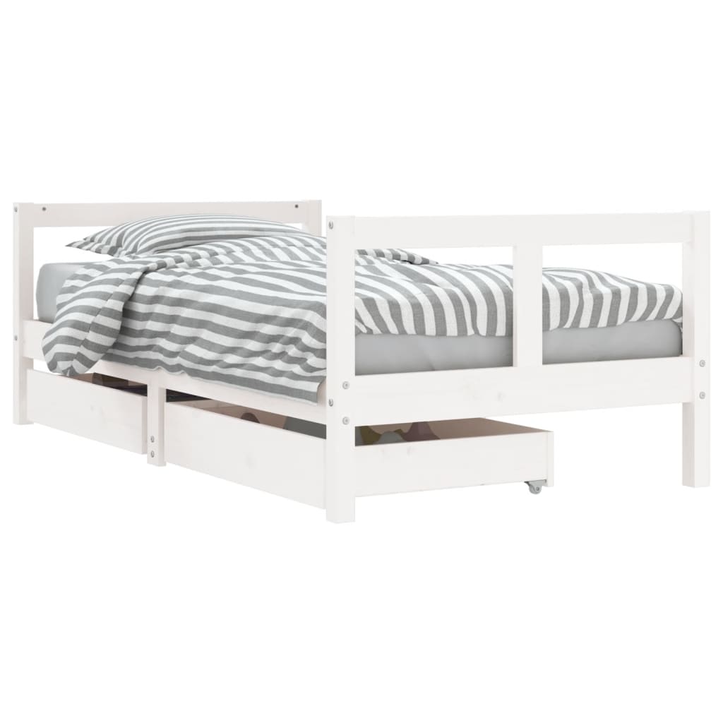 vidaXL Estructura cama infantil y cajones madera pino blanco 80x160 cm