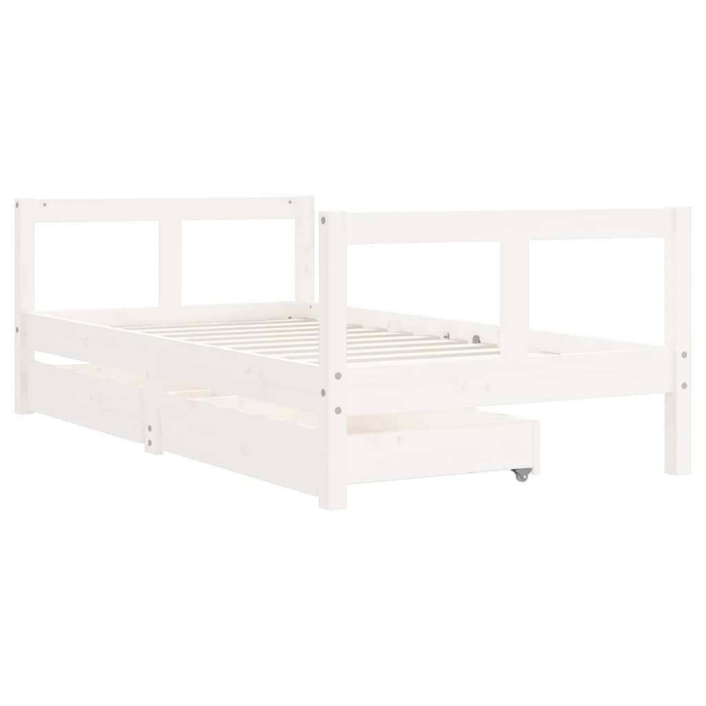 vidaXL Estructura cama infantil y cajones madera pino blanco 80x160 cm