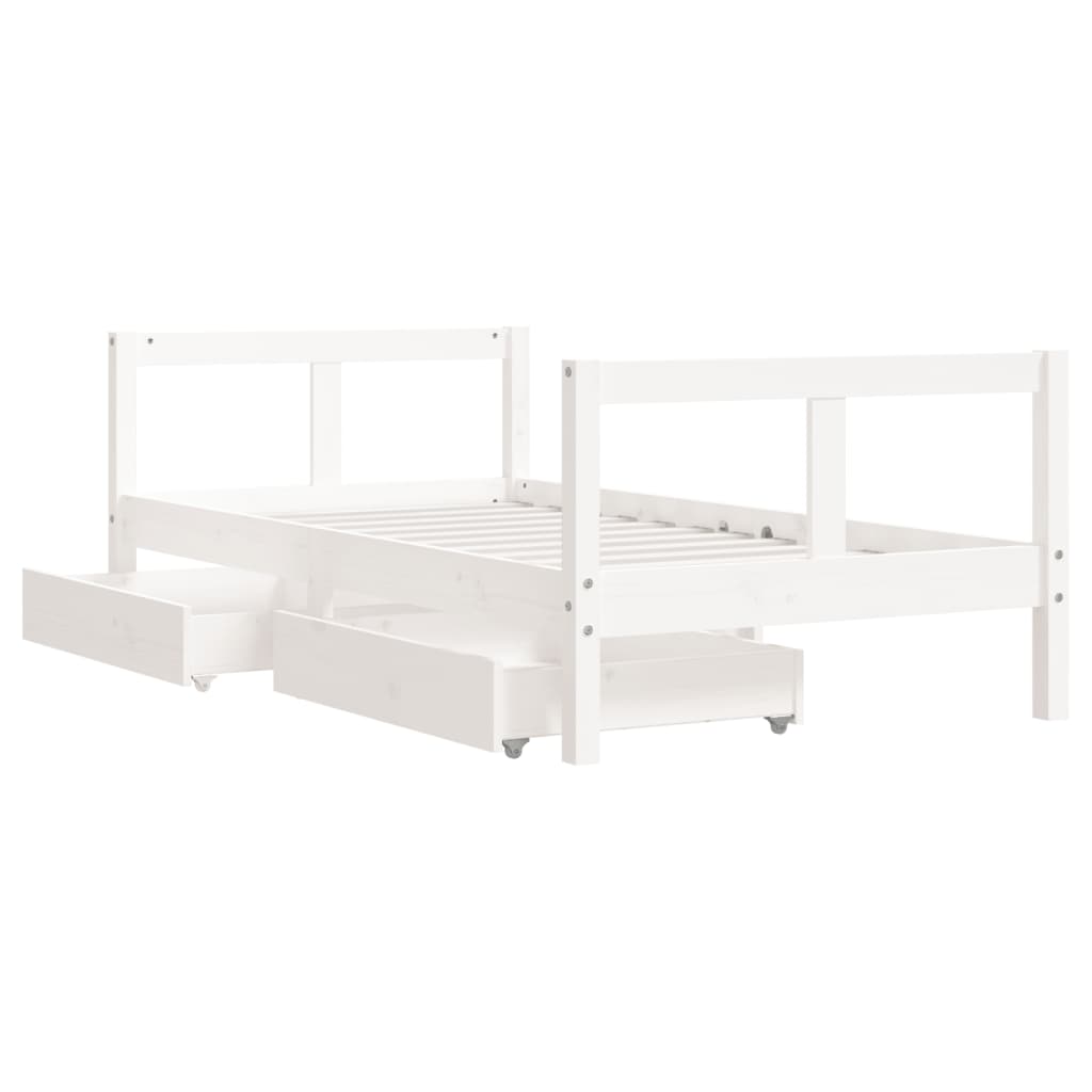 vidaXL Estructura cama infantil y cajones madera pino blanco 80x160 cm