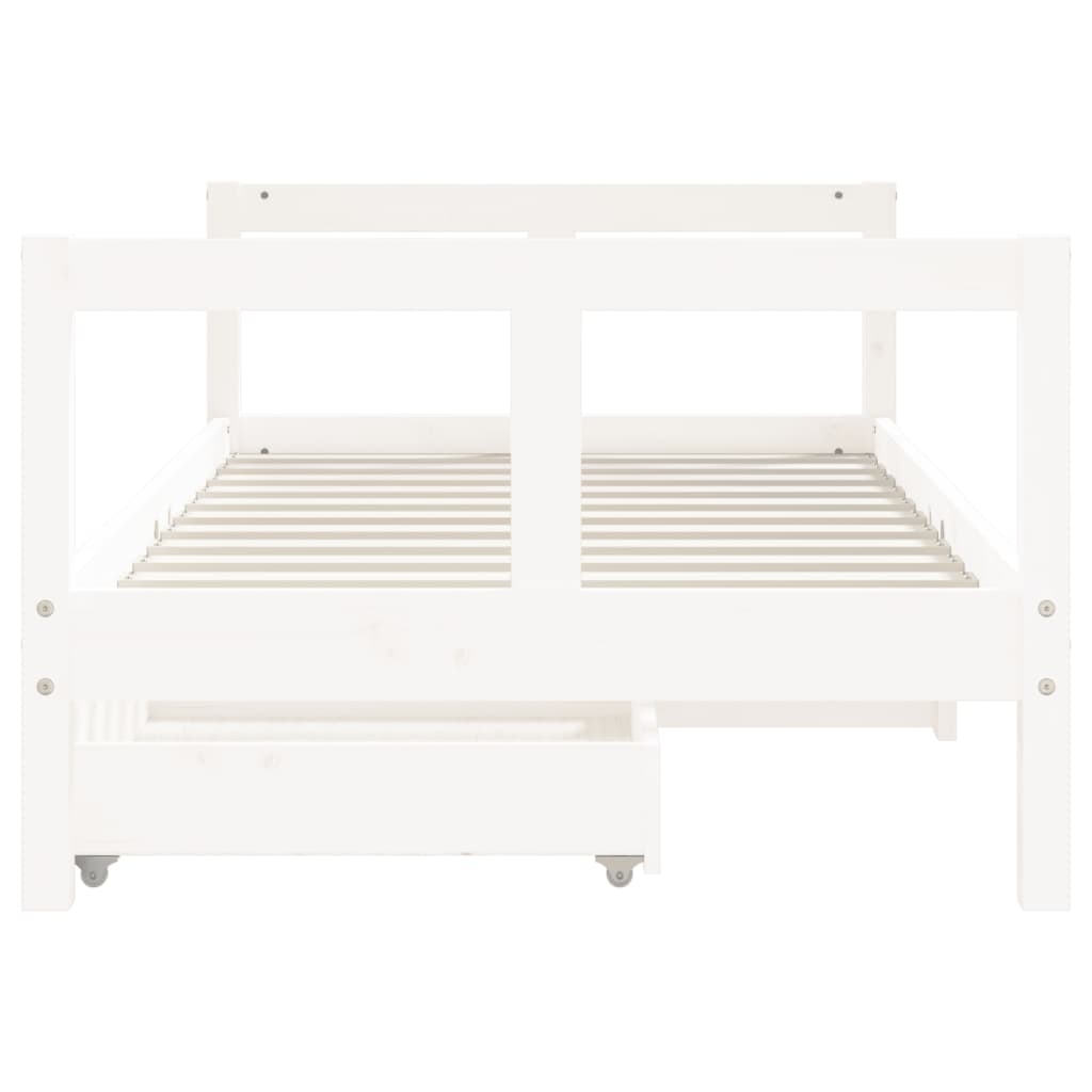 vidaXL Estructura cama infantil y cajones madera pino blanco 80x160 cm