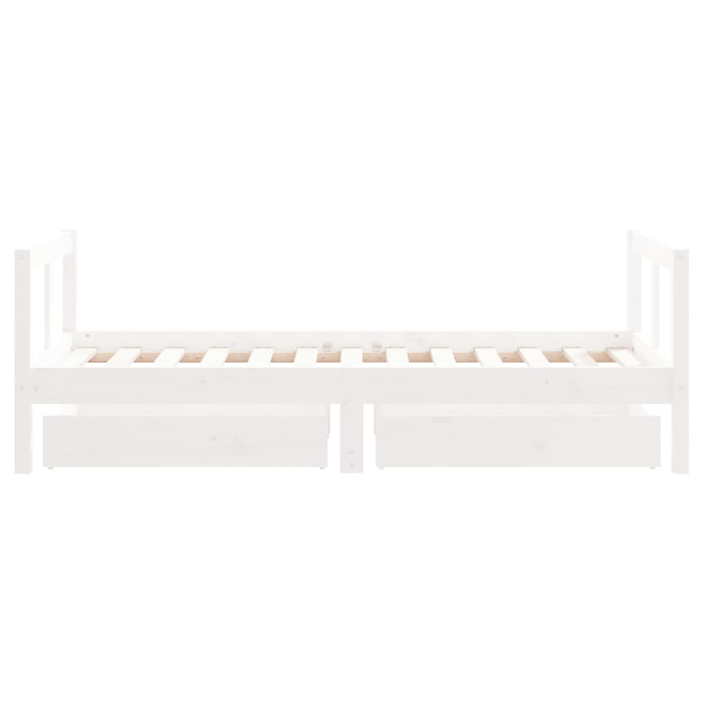 vidaXL Estructura cama infantil y cajones madera pino blanco 80x160 cm