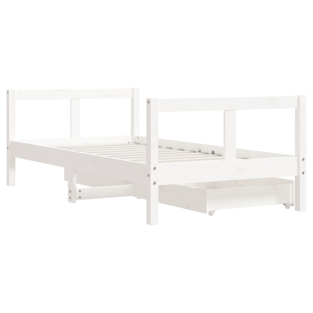 vidaXL Estructura cama infantil y cajones madera pino blanco 80x160 cm