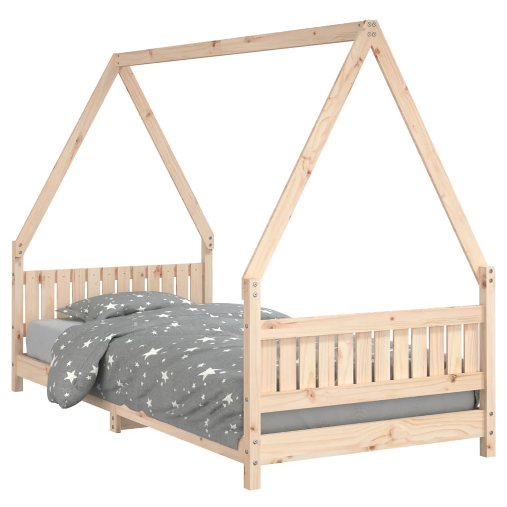 vidaXL Estructura de cama para niños madera maciza de pino 90x200 cm