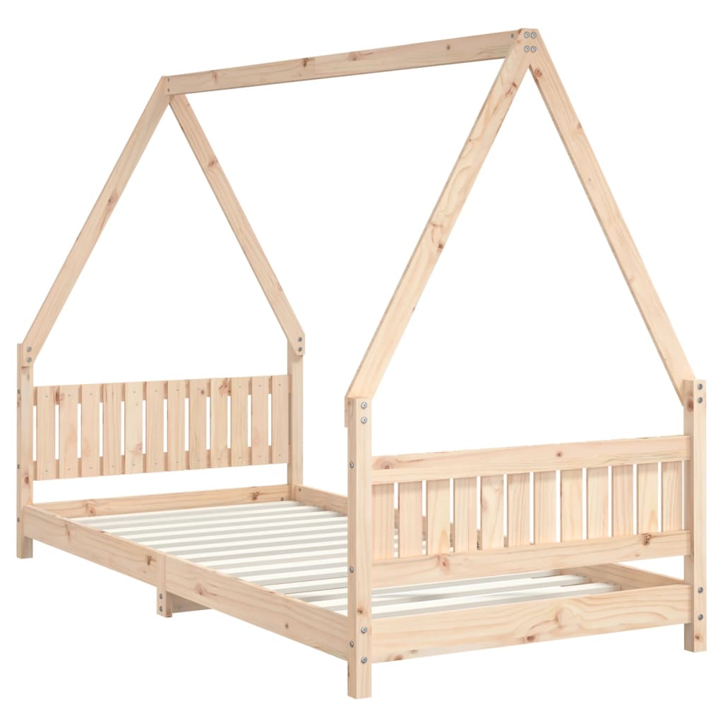 vidaXL Estructura de cama para niños madera maciza de pino 90x200 cm