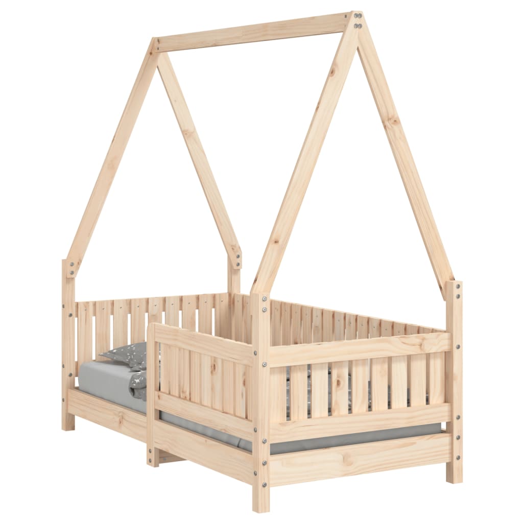 vidaXL Estructura de cama para niños madera maciza de pino 70x140 cm