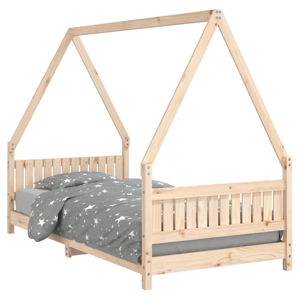 vidaXL Estructura de cama infantil madera maciza de pino 90x190 cm