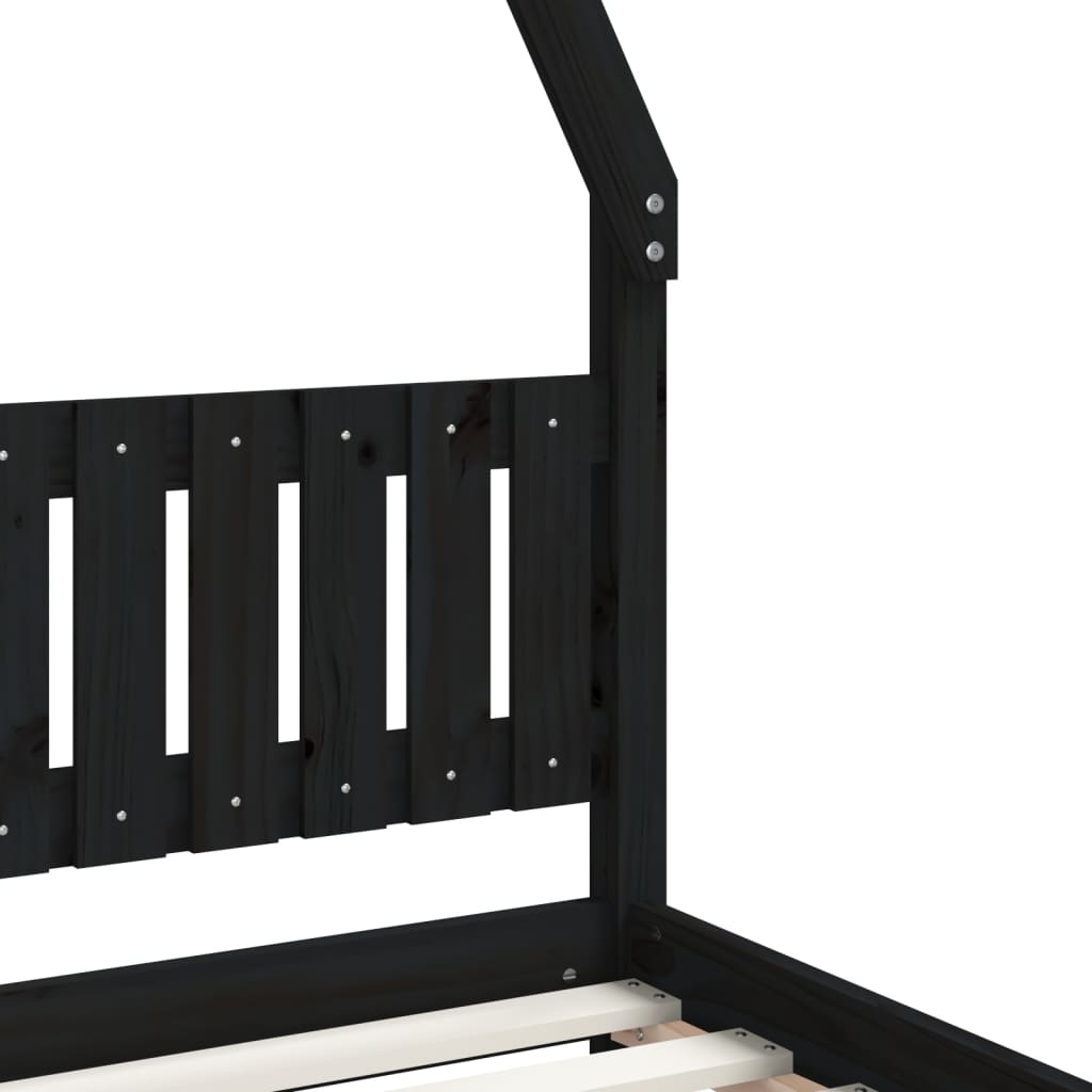 vidaXL Estructura de cama para niños madera de pino negro 90x190 cm