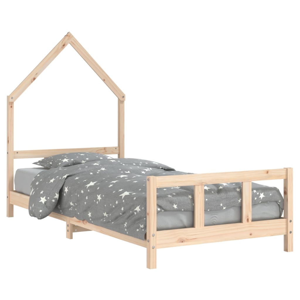 vidaXL Estructura de cama infantil madera maciza de pino 90x190 cm