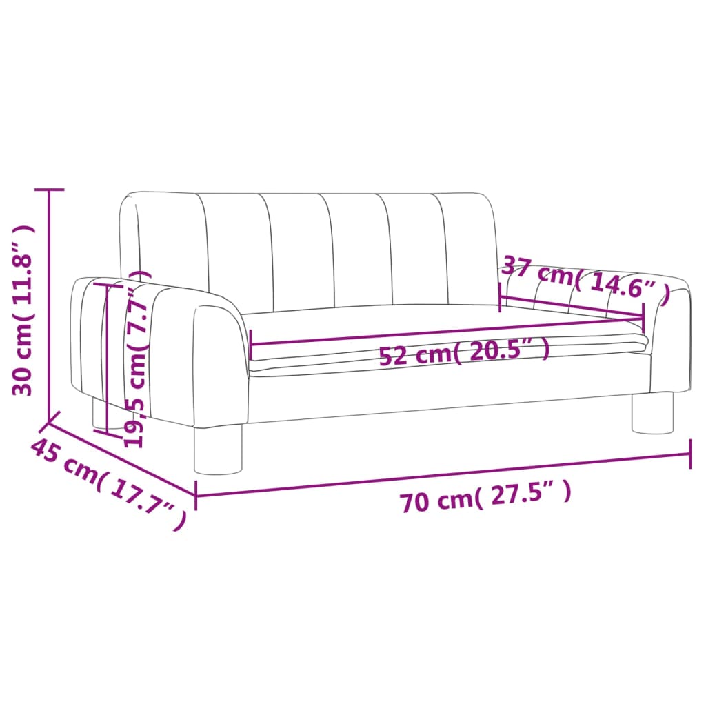 vidaXL Sofá para niños de tela crema 70x45x30 cm