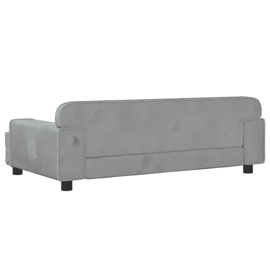 vidaXL Sofá para niños de terciopelo gris claro 90x53x30 cm