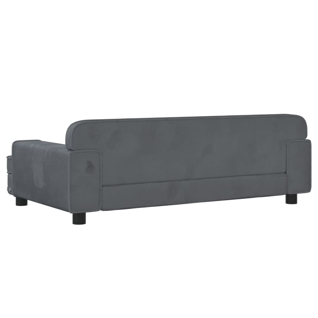 vidaXL Sofá para niños de terciopelo gris oscuro 90x53x30 cm