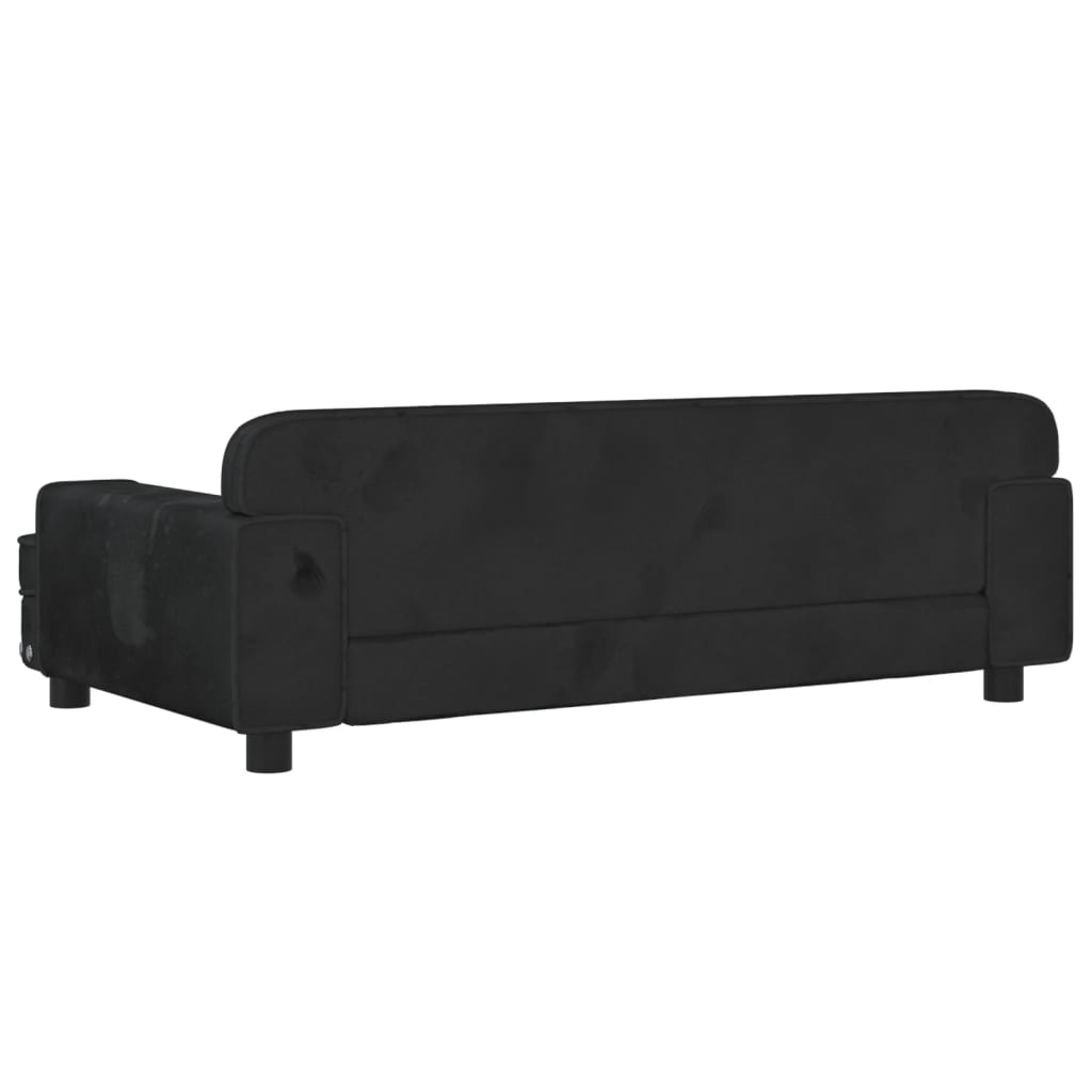 vidaXL Sofá para niños de terciopelo negro 90x53x30 cm