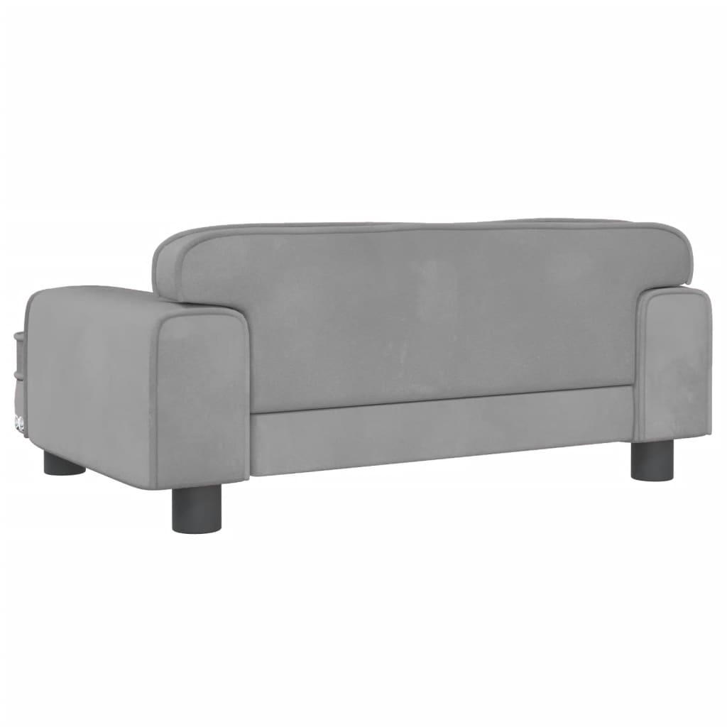 vidaXL Sofá para niños de terciopelo gris claro 70x45x30 cm