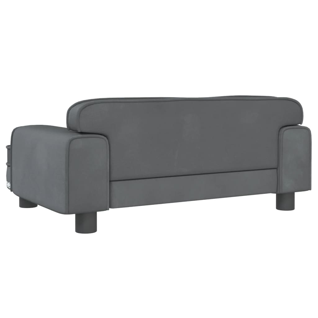 vidaXL Sofá para niños de terciopelo gris oscuro 70x45x30 cm