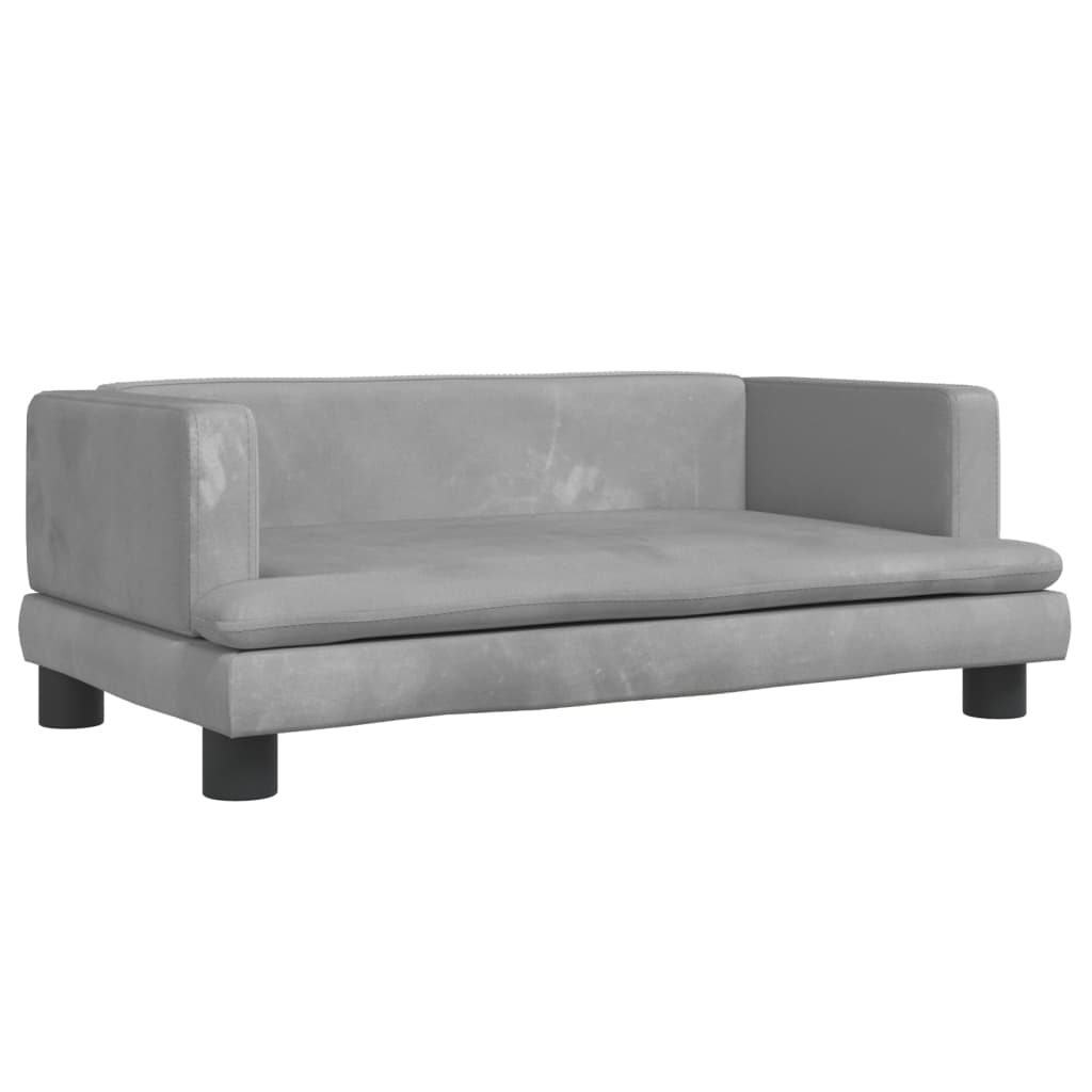 vidaXL Sofá para niños de terciopelo gris claro 80x45x30 cm