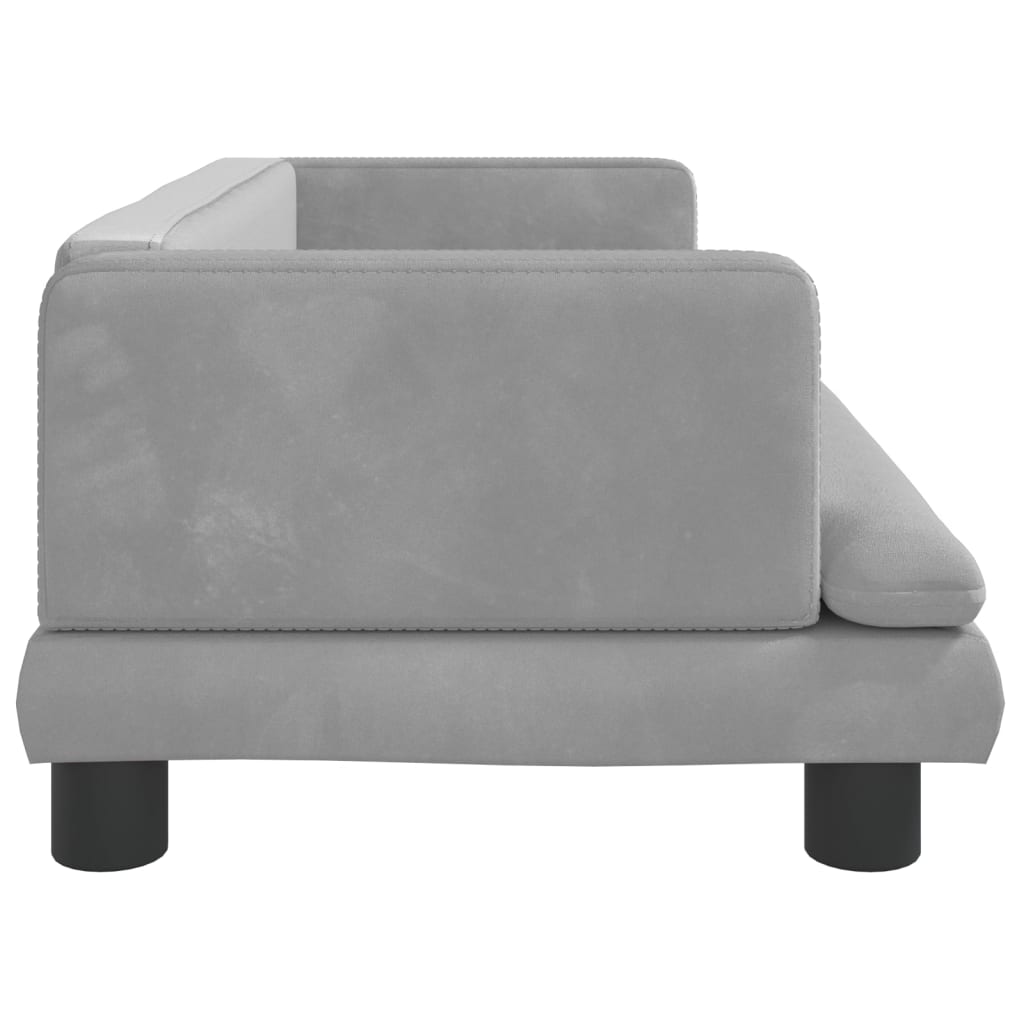 vidaXL Sofá para niños de terciopelo gris claro 80x45x30 cm