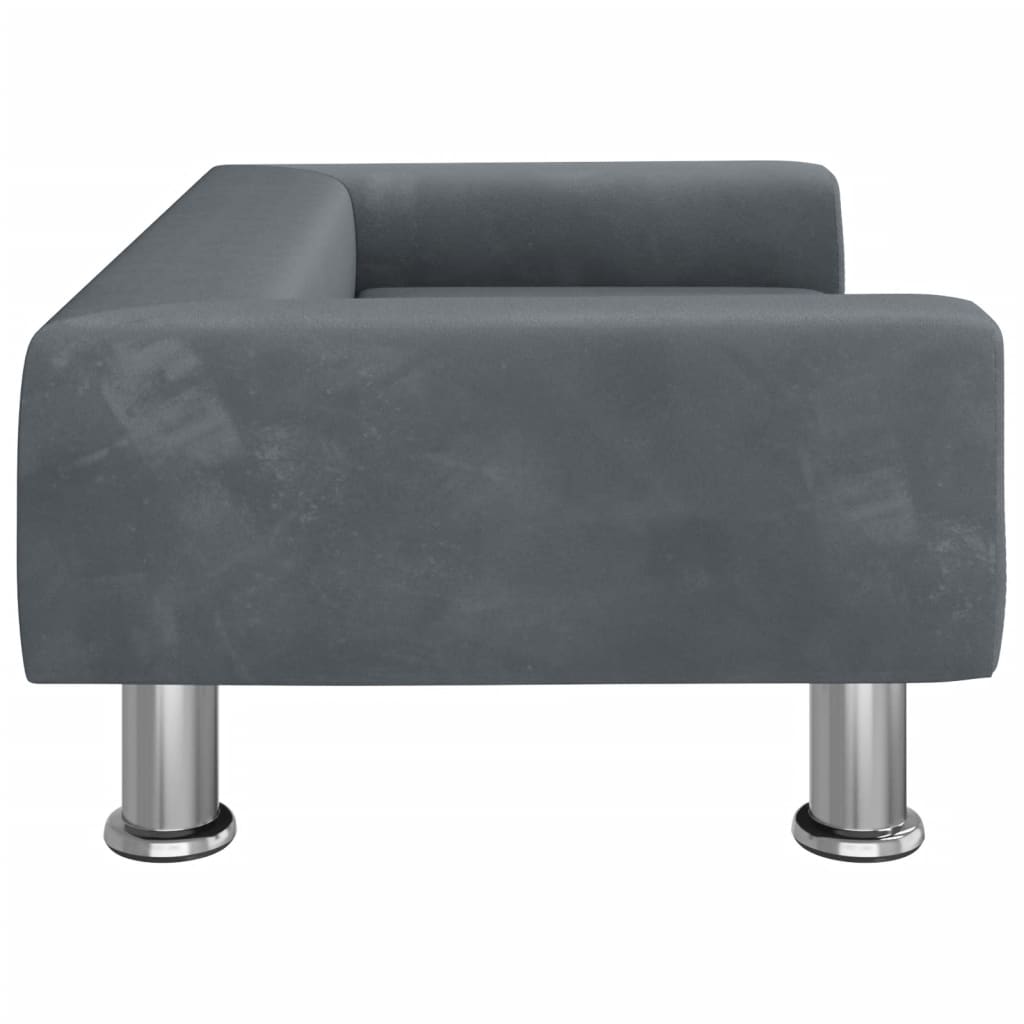 vidaXL Sofá para niños de terciopelo gris oscuro 70x45x26,5 cm