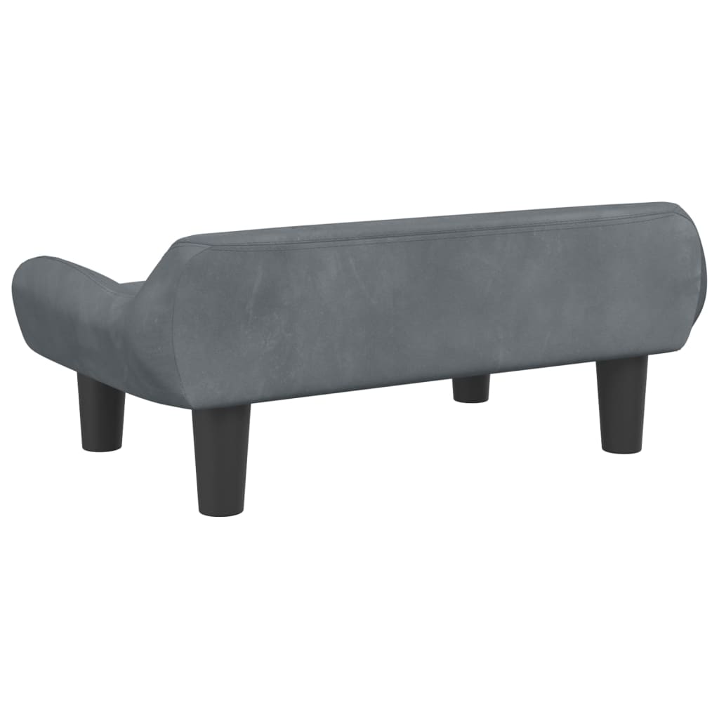 vidaXL Sofá para niños de terciopelo gris oscuro 70x40x24 cm