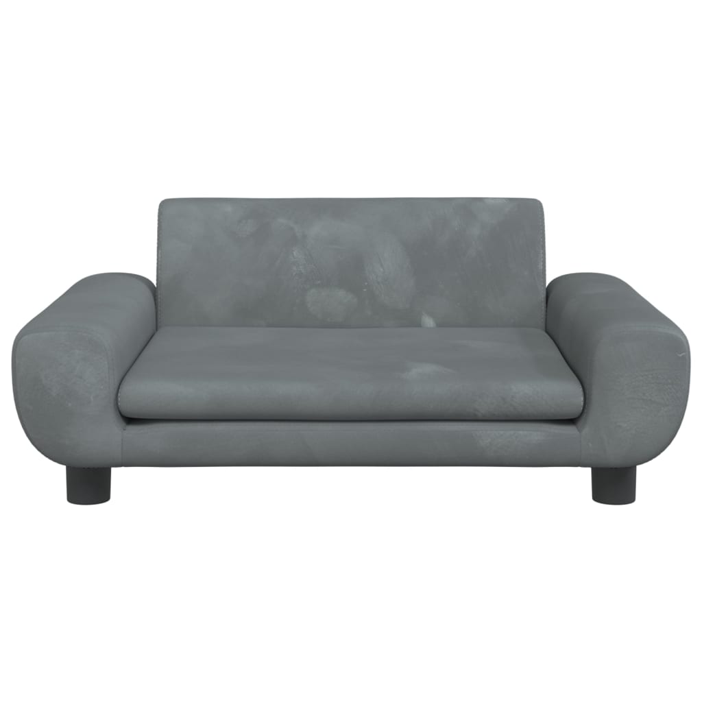 vidaXL Sofá para niños de terciopelo gris oscuro 70x45x33 cm