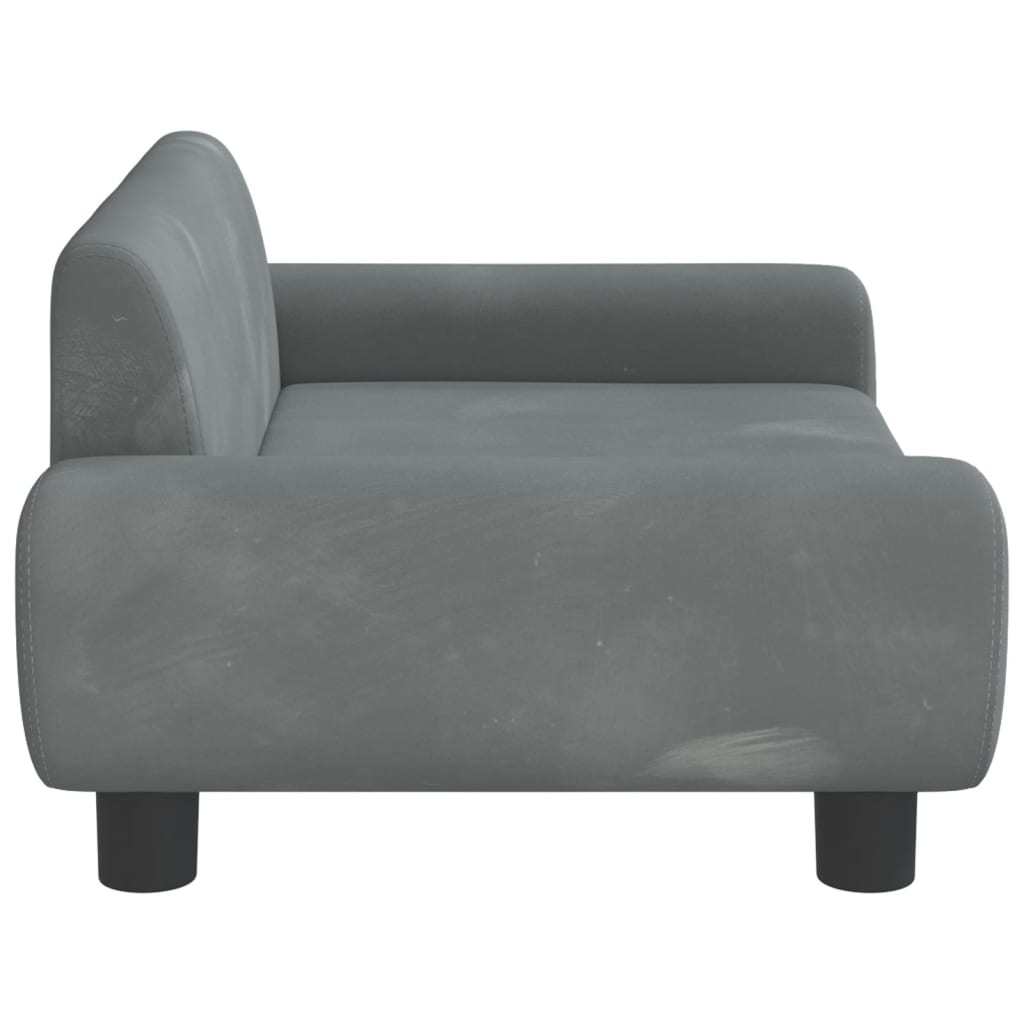 vidaXL Sofá para niños de terciopelo gris oscuro 70x45x33 cm