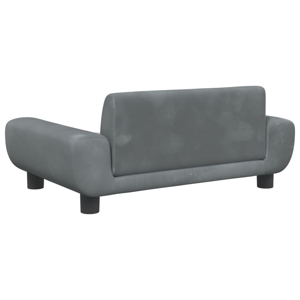 vidaXL Sofá para niños de terciopelo gris oscuro 70x45x33 cm