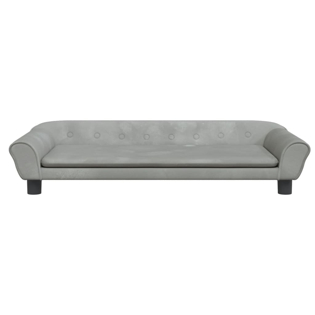 vidaXL Sofá para niños de terciopelo gris claro 100x50x26 cm