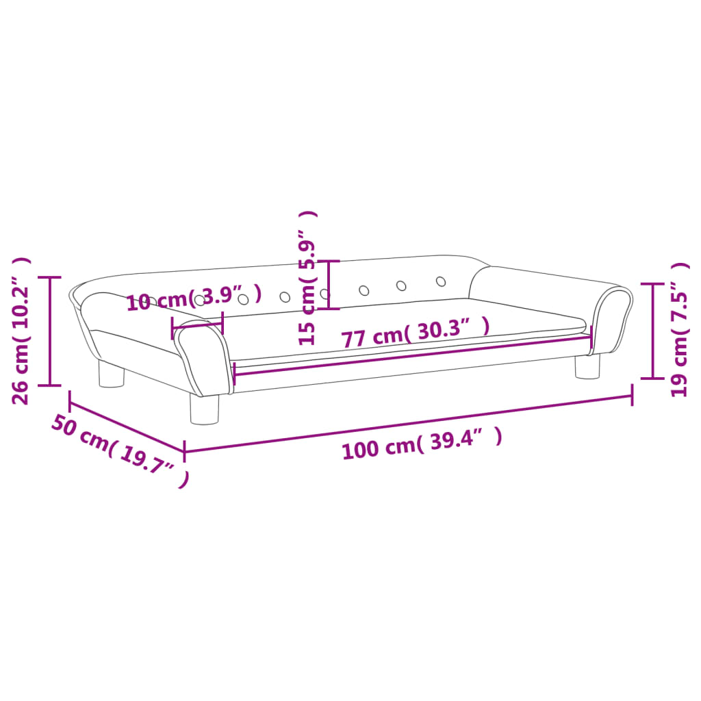 vidaXL Sofá para niños de terciopelo crema 100x50x26 cm