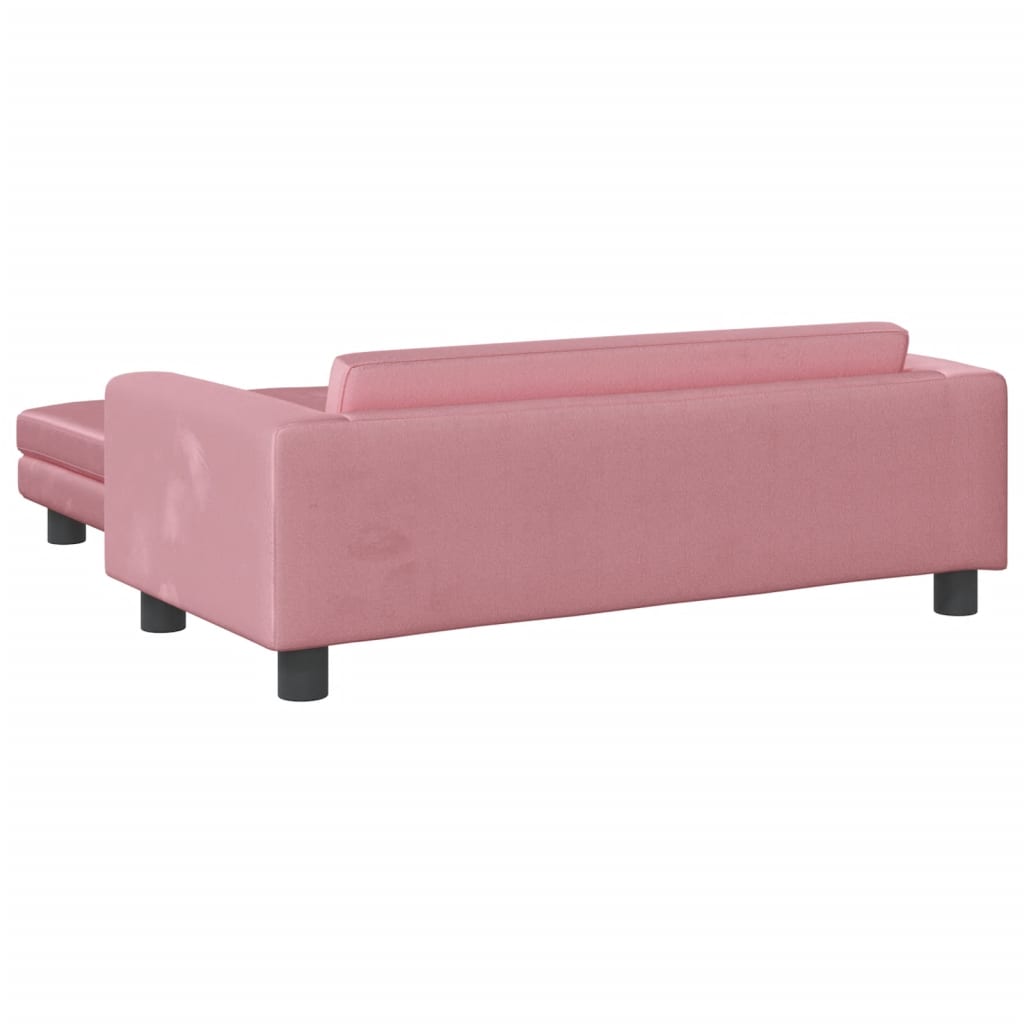 vidaXL Sofá para niños con reposapiés terciopelo rosa 100x50x30 cm