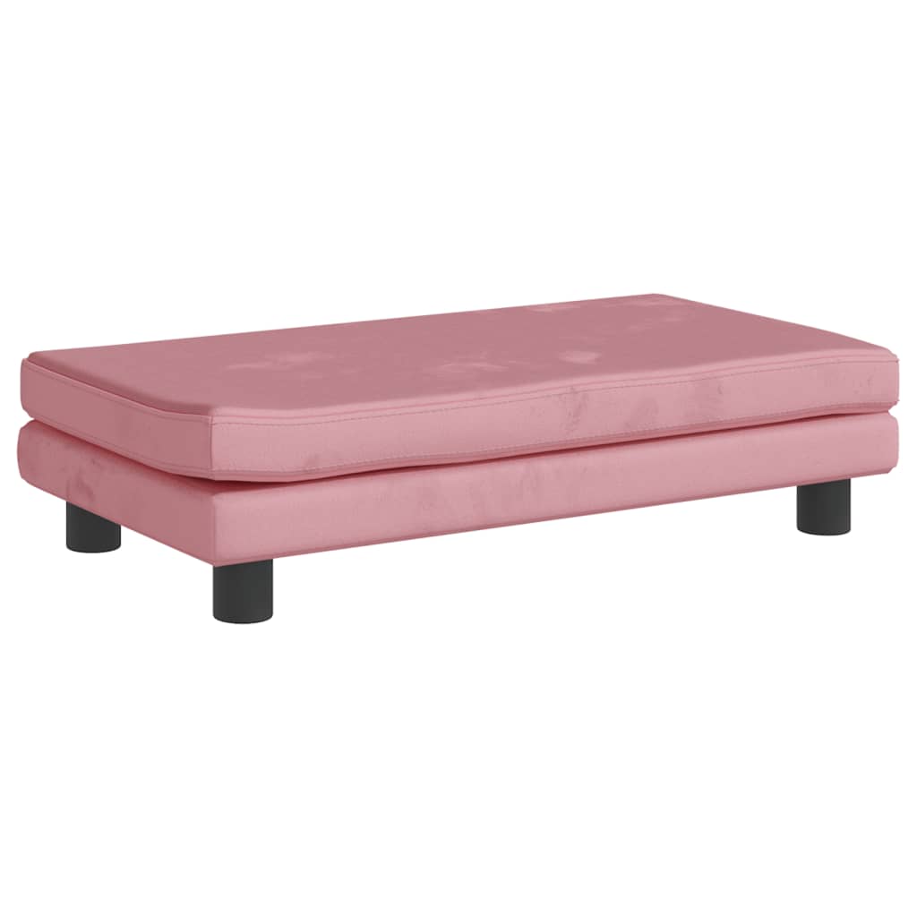 vidaXL Sofá para niños con reposapiés terciopelo rosa 100x50x30 cm