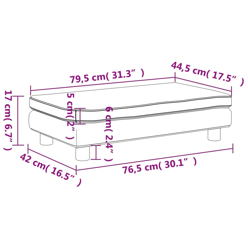 vidaXL Sofá para niños con reposapiés terciopelo rosa 100x50x30 cm